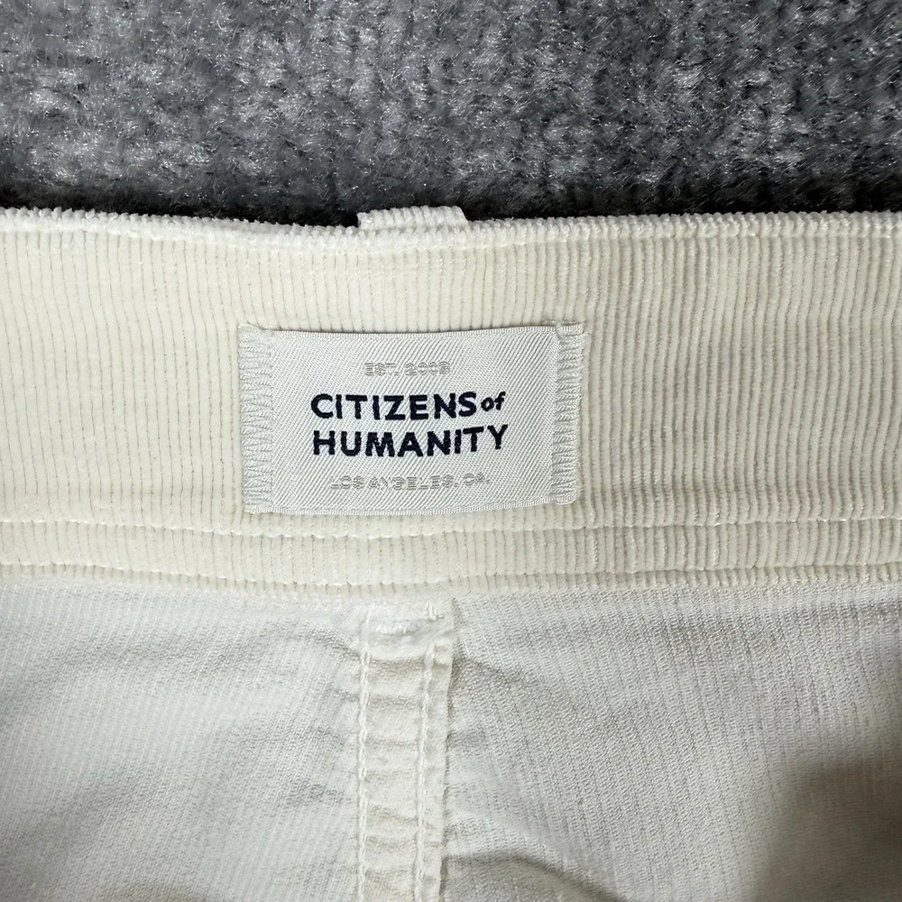 Citizens of Humanity Pants Women's 24 Ivory‎ Agni Utility Canvas Corduroy Jogger